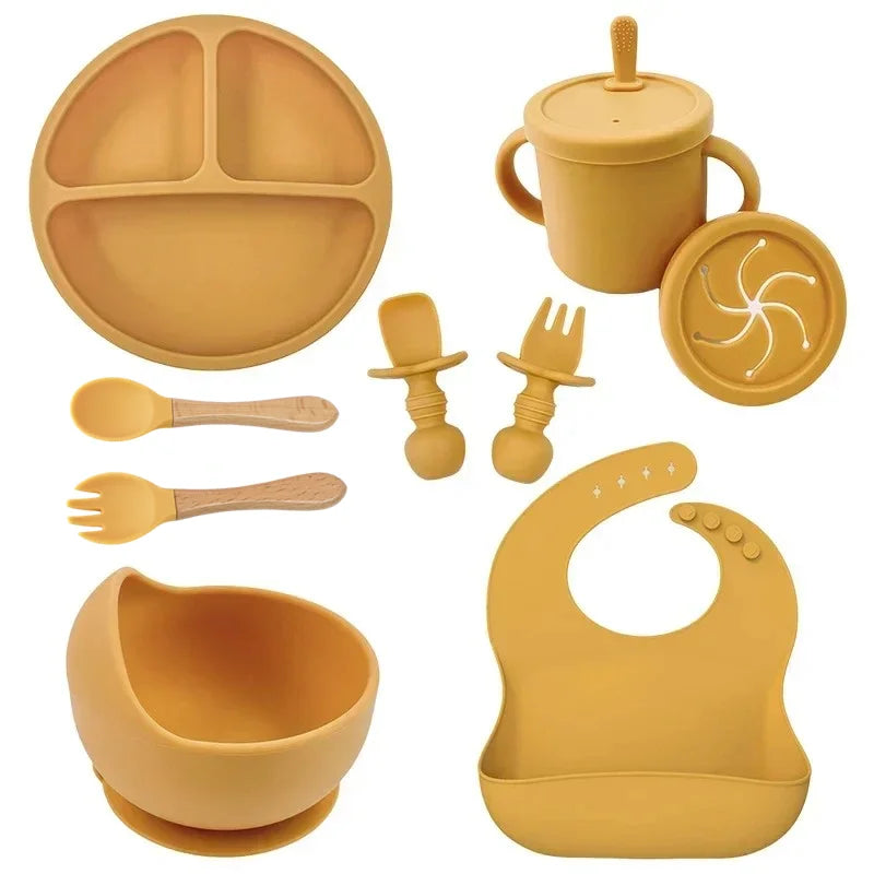 Silicone Baby Feeding Set - BPA Free Non-Toxic - 09pcs