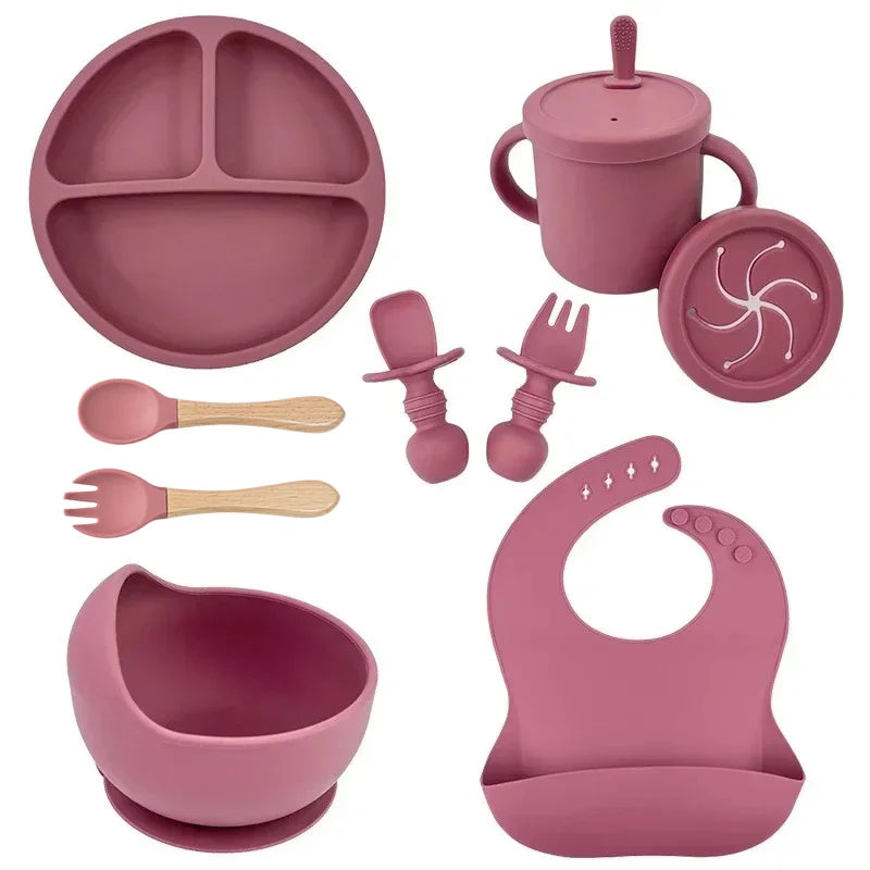 Silicone Baby Feeding Set - BPA Free Non-Toxic - 09pcs