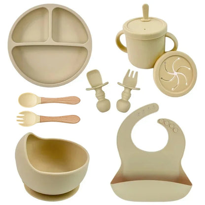 Silicone Baby Feeding Set - BPA Free Non-Toxic - 09pcs